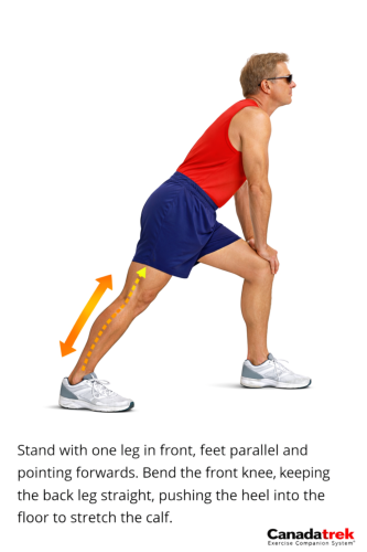 Calf muscle stretch illustration