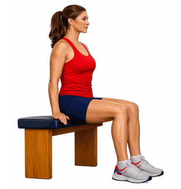 Quadriceps leg raise illustration